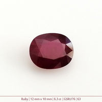 Ruby Gemstone - 6.3 ct.  10mm