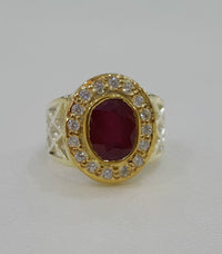 Golden Crown Men Ruby Ring (Bespoke)
