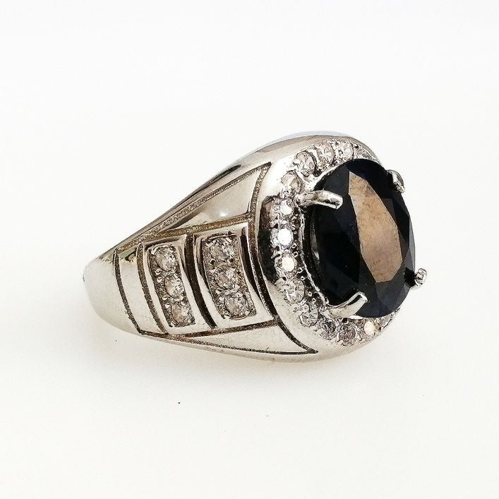 Vivid Blue Sapphire Men Ring