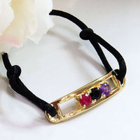 Birthstone Friendship Bracelet- Ruby, Sapphire, Amethyst