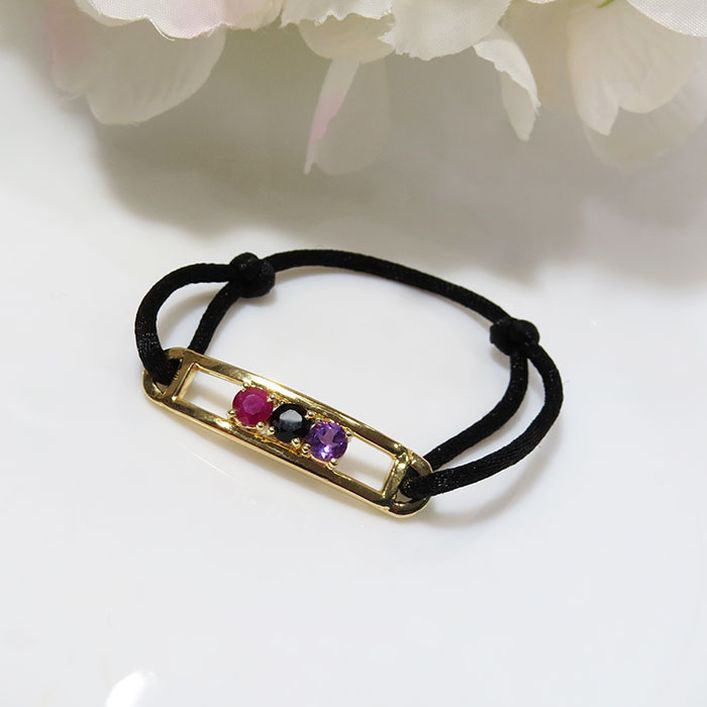 Birthstone Friendship Bracelet- Ruby, Sapphire, Amethyst