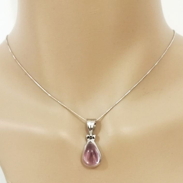 Pink Spinel Teardrop Pendant