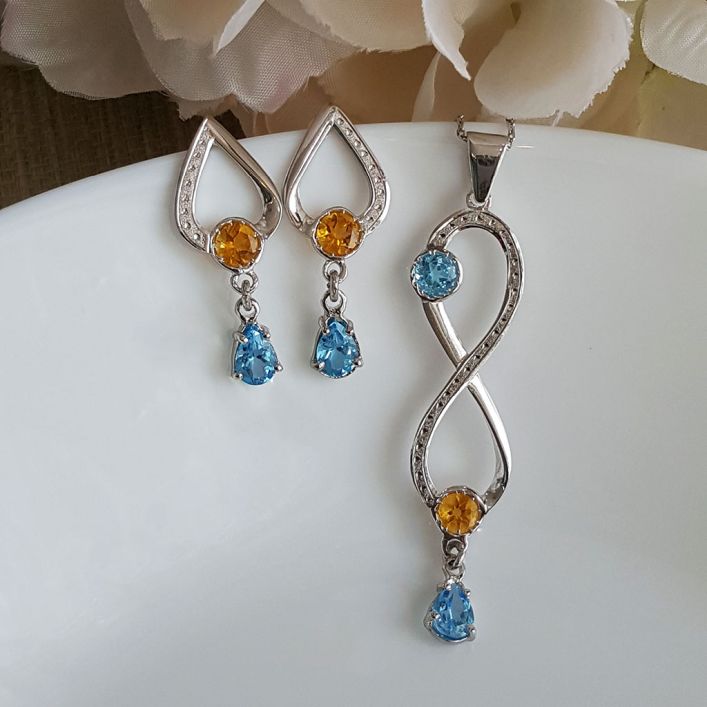 Infinity Set -  Topaz & Citrine