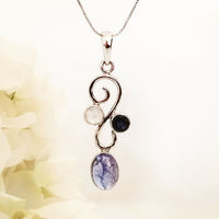 Plush Pendant - Blue Sapphire & Moonstone  