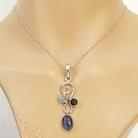 Plush Pendant - Blue Sapphire & Moonstone