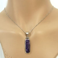 Charoite Pendant in high quality silver ready available at Nafisa Designs