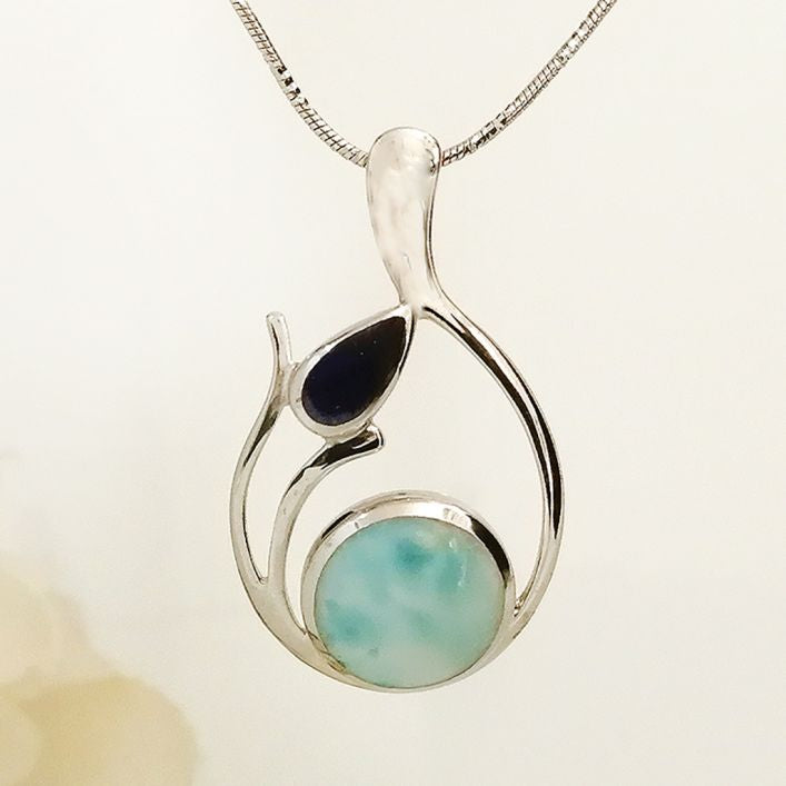 Enduring Pendant - Larimar & Lapis Lazuli, Rhodocrosite in high-quality silver ready available at Nafisa Designs, Manchester UK. Free Global Shipping!
For Inquiries Call or WhatsApp: +447878581702 OR +96567725075