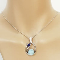 Enduring Pendant - Larimar & Lapis Lazuli