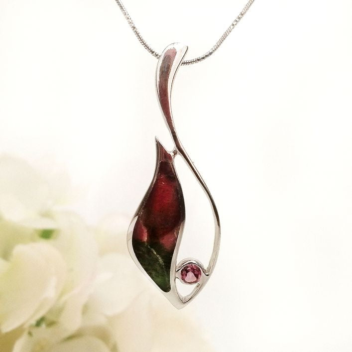 Fish Pendant - Ruby Zoisite & Rhodolite    
