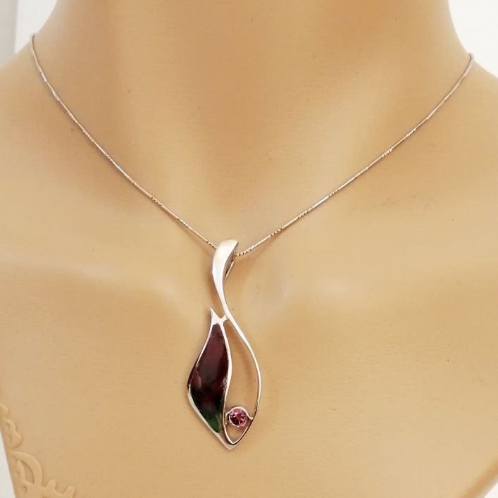 Fish Pendant - Ruby Zoisite & Rhodolite
