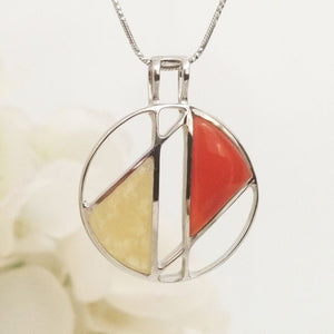 Traversed Pendant - Calcite & Carnelian