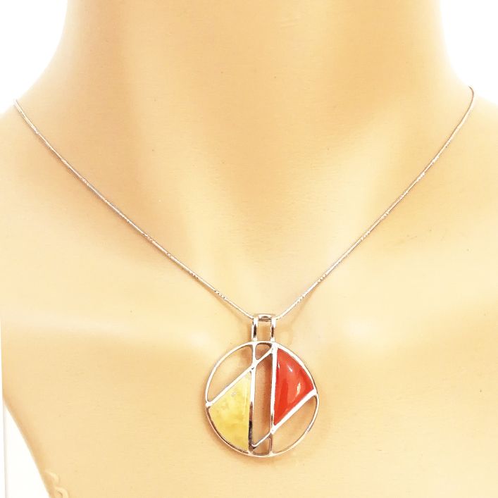 Traversed Pendant - Calcite & Carnelian