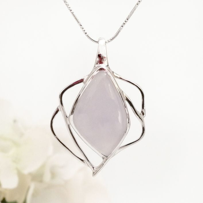 Lotus Pendant - Chalcedony