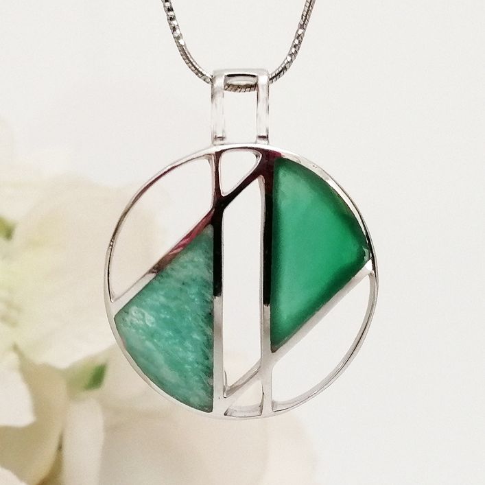 Lush Pendant - Amazonite & Agate