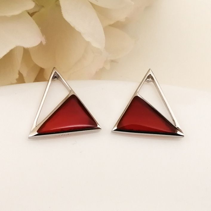 Triangle Earrings - Agate
