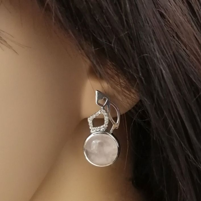 Suave Rose Quartz Earrings