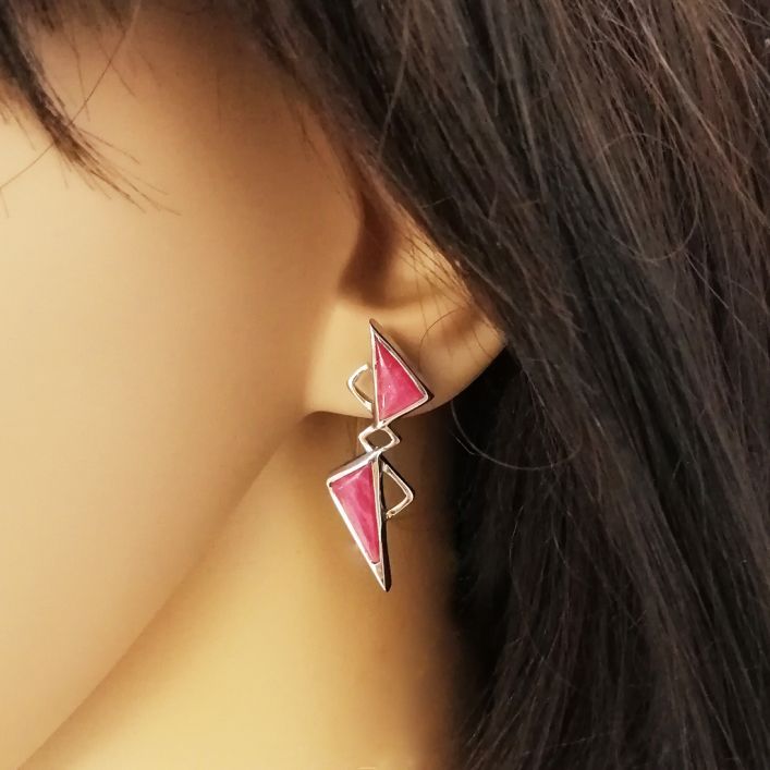 Zigzag Ruby Earrings