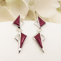 Zigzag Ruby Earrings