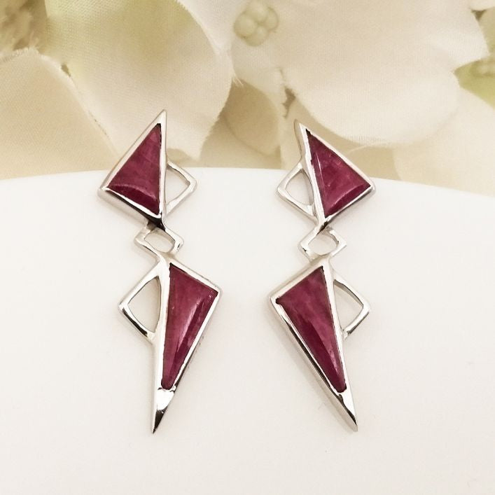 Zigzag Ruby Earrings