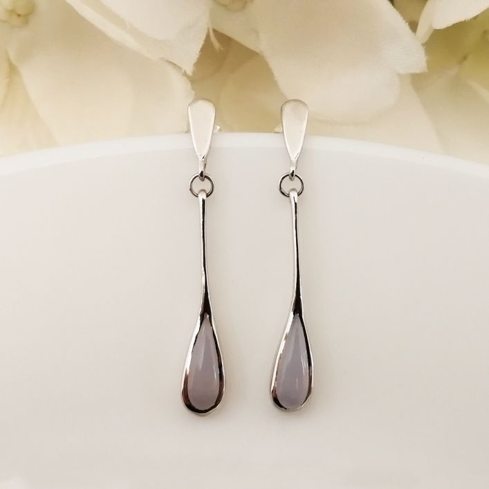 Lean Earrings - Chalcedony
