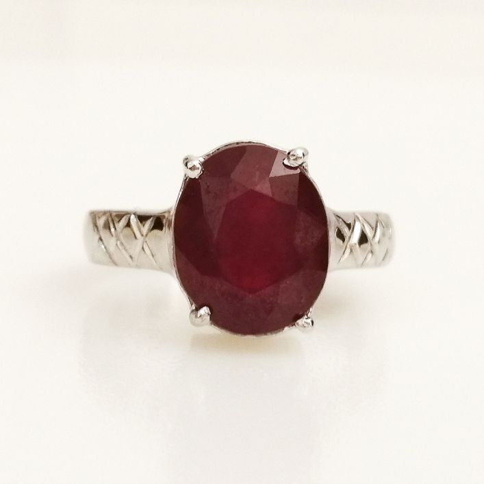 Simple Ruby Men Ring - 5.7 gms 