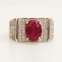 Glorious Ruby Men Ring - Red