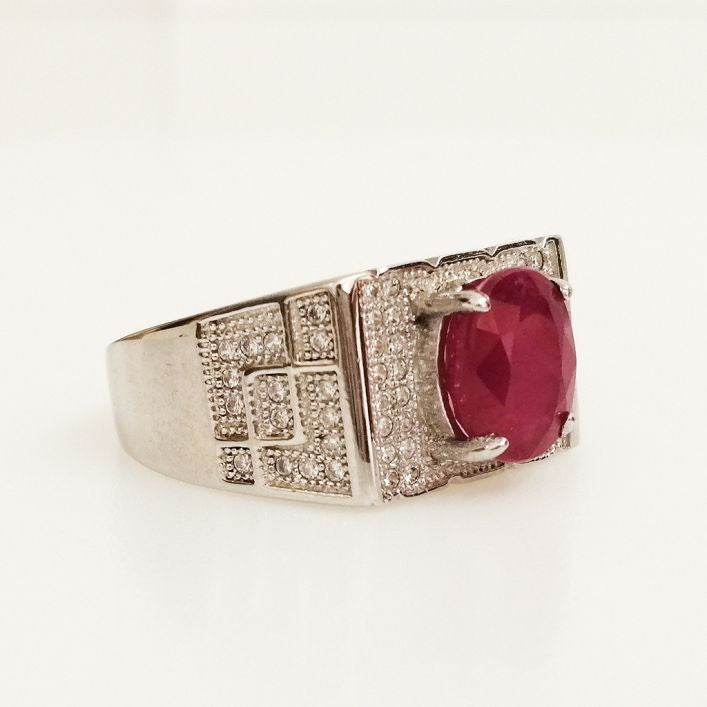 Glorious Ruby Men Ring - Red