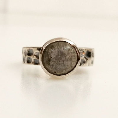 Labradorite Men Ring -Grey