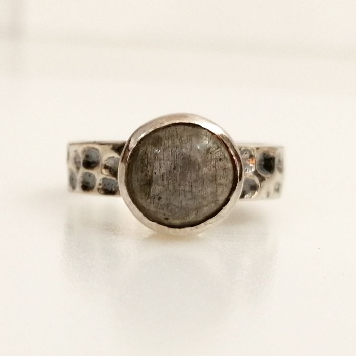 Labradorite Men Ring -Grey