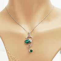 Whirl Pendant - Green Amazonite & Green Agate