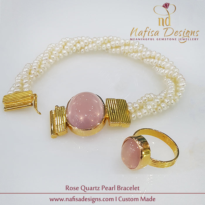 Rose Quartz Pearl Bracelet