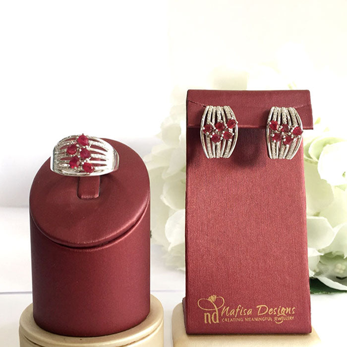 Ruby Ring & Earrings Set