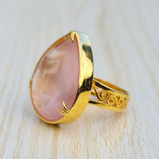 Tahera Rose Quarts Ring