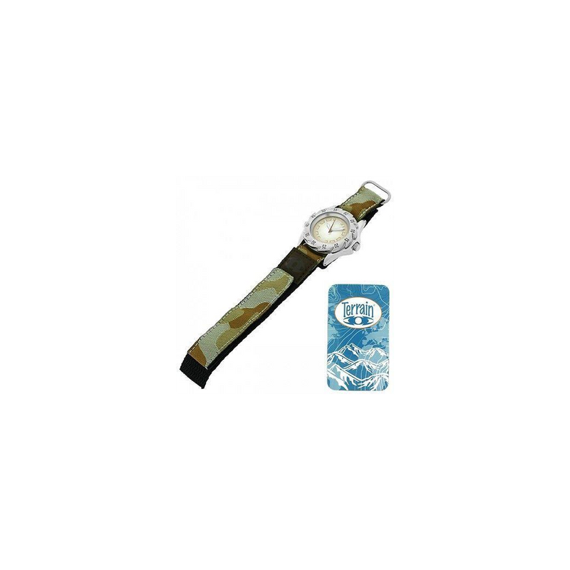 Terrain Children Boys Beige Camouflage Sports Surf Velcro Strap Rotating Bezel Watch TV-1311B  - CLEARANCE NEEDS RE-BATTERY
