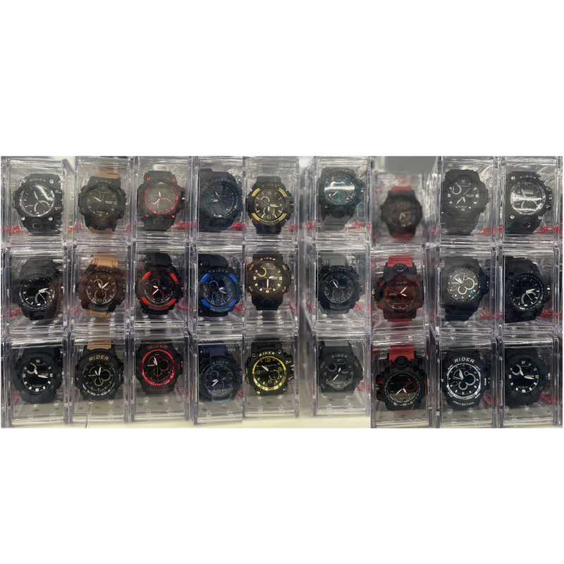 Rider Mens Dual Time Digital Watch Assorted Models  - CLEARANCE NEEDS RE-BATTERY