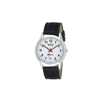 Ravel Mens Stainless Steel Day/Date  Faux Leather Strap Watch + Ravel Womens Stainless Steel Day/Date Faux Leather Strap Watch R0706.20.1+R0706.20.2