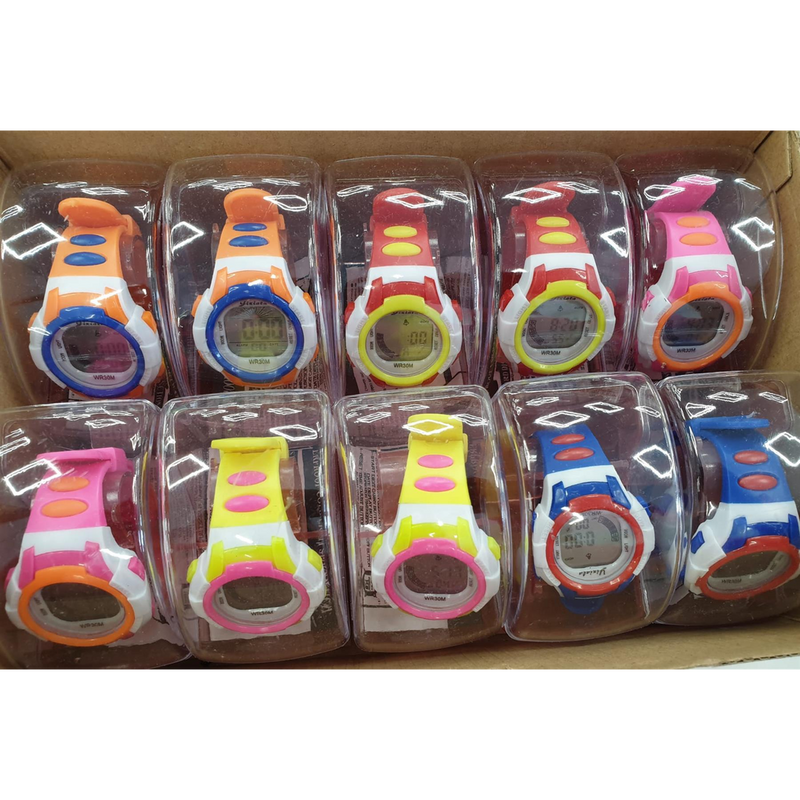 7 Light Childrens Girls & Boys Sports Light Digital Waterproof assorted stlyes and colour's varied watch