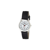 Ravel Mens Stainless Steel Day/Date  Faux Leather Strap Watch + Ravel Womens Stainless Steel Day/Date Faux Leather Strap Watch R0706.20.1+R0706.20.2