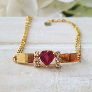 Ruby Heart Bracelet