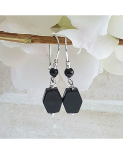 Black Agate, Onyx  Desire Earrings