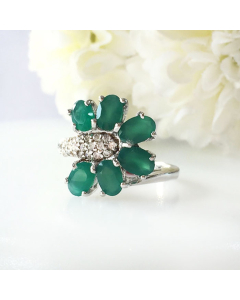 Periwinkle Green Onyx Ring