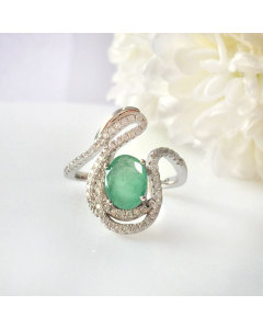 Spiral Emerald Ring