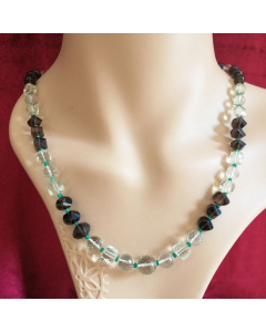 Green Amethyst and Smoky Topaz Necklace