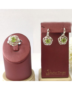 Peridot ring & earrings in high-quality silver are ready available at Nafisa Designs, Manchester UK. Free Global Shipping!
For Inquiries Call or WhatsApp: +447878581702 OR +96567725075