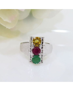 Birthstone Dangal Ring - Emerald, Ruby ,Citrine