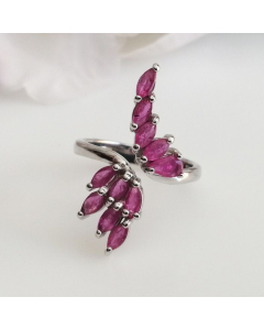 Ruby Leaf Ring is readily available at Nafisa Designs. UK Manchester, For inquiries Call or WhatsApp: +447878581702