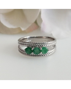 Trio Emerald Ring