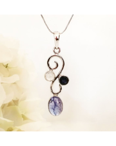 Plush Pendant - Blue Sapphire & Moonstone  