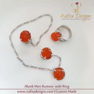 Akeek Men Buttons With Ring