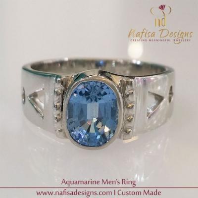Aquamarine Men's Ring